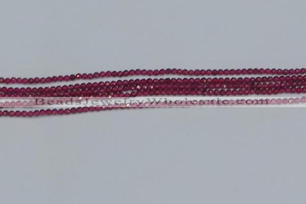 CTG617 15.5 inches 2mm faceted round mozambique red garnet beads