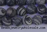 CTJ402 15.5 inches 8mm round matte black water jasper beads