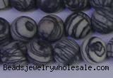 CTJ403 15.5 inches 10mm round matte black water jasper beads