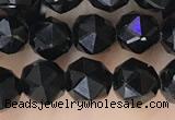 CTO716 15.5 inches 6mm faceted nuggets black tourmaline beads