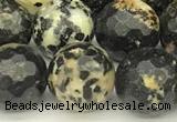 CTP233 15 inches 10mm faceted round yellow turquoise beads