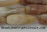 CTR141 15.5 inches 10*30mm faceted teardrop yellow agate beads