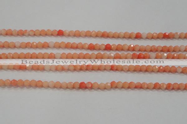 CTU2640 15.5 inches 3mm faceted round synthetic turquoise beads