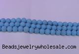 CTU2853 15.5 inches 10mm round matte turquoise beads