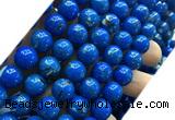 CTU3157 15 inches 12mm round gold vein howlite turquoise beads
