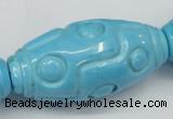 CTU887 15.5 inches 25*50mm carved rice dyed turquoise beads