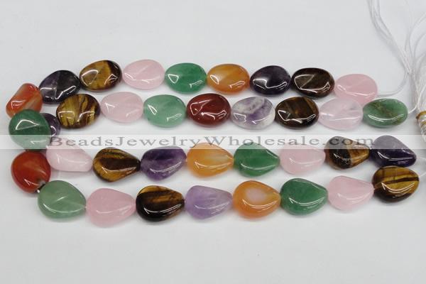 CTW165 15.5 inches 18*22mm twisted teardrop mixed gemstone beads