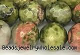 CUG195 15 inches 6mm faceted round unakite beads wholesale