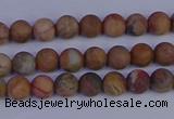 CVJ10 15.5 inches 4mm round matte venus jasper beads wholesale