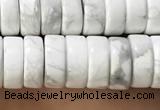 CWB922 15.5 inches 3*8mm heishi white howlite turquoise beads