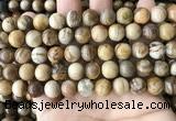 CWJ593 15.5 inches 10mm round wood jasper beads wholesale