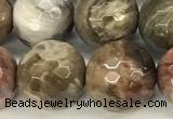 CWJ613 15 inches 10mm faceted round wooden jasper gemstone beads