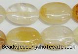CYC03 15.5 inches 18*25mm oval yellow crystal quartz beads