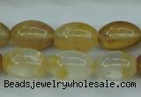 CYC120 15.5 inches 12*16mm rice yellow crystal quartz beads