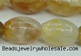 CYC125 15.5 inches 18*25mm rice yellow crystal quartz beads