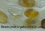 CYC126 15.5 inches 10*18mm faceted nuggets yellow crystal quartz beads