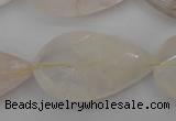 CYC206 15.5 inches 22*38mm twisted & faceted teardrop yellow quartz beads