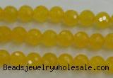 CYJ201 15.5 inches 6mm faceted round yellow jade beads wholesale