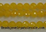 CYJ202 15.5 inches 8mm faceted round yellow jade beads wholesale