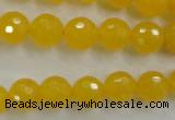 CYJ203 15.5 inches 10mm faceted round yellow jade beads wholesale