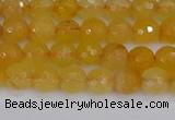 CYJ638 15.5 inches 4mm faceted round yellow jade beads wholesale