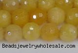 CYJ641 15.5 inches 10mm faceted round yellow jade beads wholesale