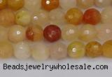 CYJ645 15.5 inches 4mm faceted round mixed yellow jade beads