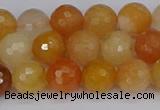 CYJ647 15.5 inches 8mm faceted round mixed yellow jade beads