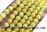 CYJ668 15 inches 8mm round dyed yellow jade beads wholesale