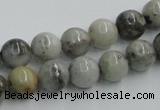 CYQ04 15.5 inches 10mm round natural pyrite quartz beads wholesale