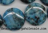 CYQ75 15.5 inches 25mm flat round dyed pyrite quartz beads wholesale
