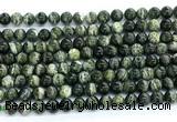 CZJ571 15.5 inches 6mm round green zebra jasper gemstone beads