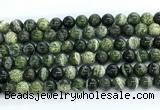 CZJ572 15.5 inches 8mm round green zebra jasper gemstone beads