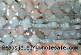 FGBS12 15 inches 12mm faceted Four leaf clover blue chalcedony beads