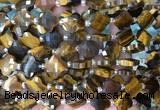 FGBS15 15 inches 12mm faceted Four leaf clover yellow tiger eye beads