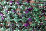 FGBS19 15 inches 12mm faceted Four leaf clover synthetic ruby zoisite beads