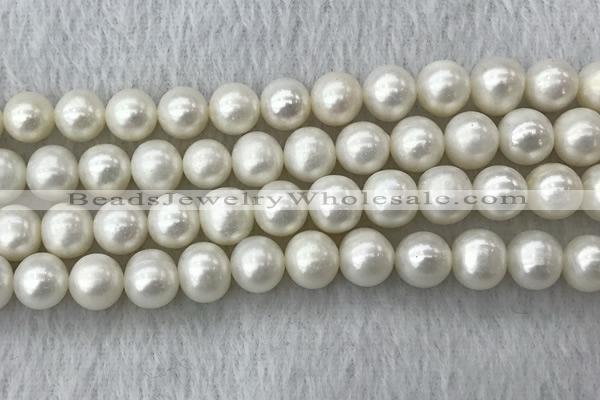 FWP106 15 inches 9mm - 10mm potato white freshwater pearl strands