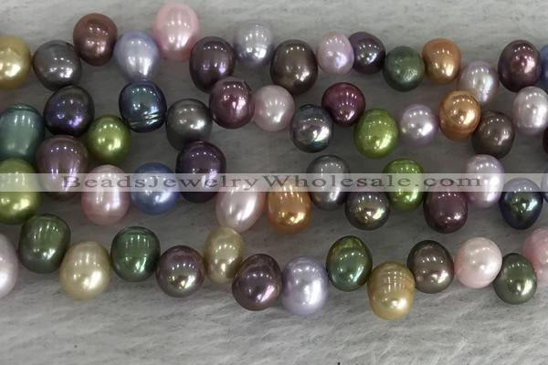 FWP342 Top-drilled 7mm - 8mm potato mixed freshwater pearl strands