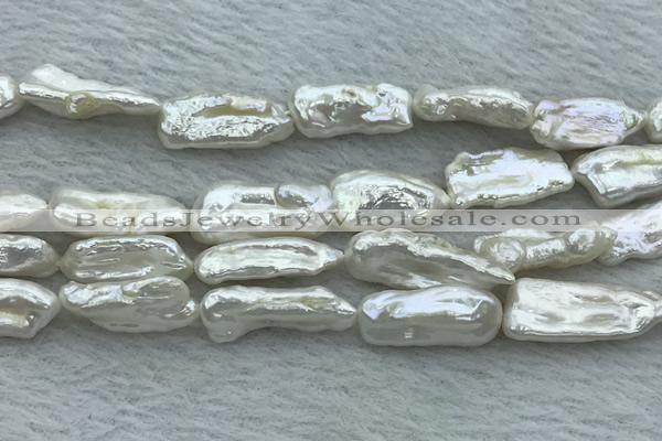 FWP410 15 inches 10*20mm - 11*25mm biwa freshwater pearl beads