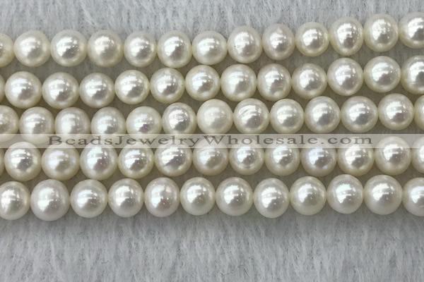 FWP76 15 inches 7mm - 8mm potato white freshwater pearl strands