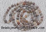 GMN108 Hand-knotted 6mm Botswana agate 108 beads mala necklaces