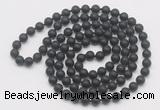 GMN540 Hand-knotted 8mm, 10mm matte black onyx 108 beads mala necklaces