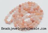 GMN5503 Hand-knotted 6mm matte pink aventurine 108 beads mala necklaces