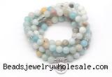 GMN7003 8mm amazonite 108 mala beads wrap bracelet necklace