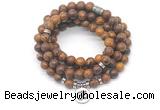 GMN7023 8mm elephant skin jasper 108 mala beads wrap bracelet necklace