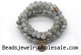 GMN7034 8mm labradorite 108 mala beads wrap bracelet necklace