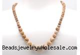 GMN7303 picture jasper graduated beaded necklace & bracelet set