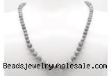 GMN7304 grey picture jasper graduated beaded necklace & bracelet set