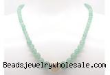 GMN7312 green aventurine graduated beaded necklace & bracelet set