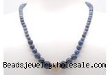 GMN7315 dumortierite graduated beaded necklace & bracelet set